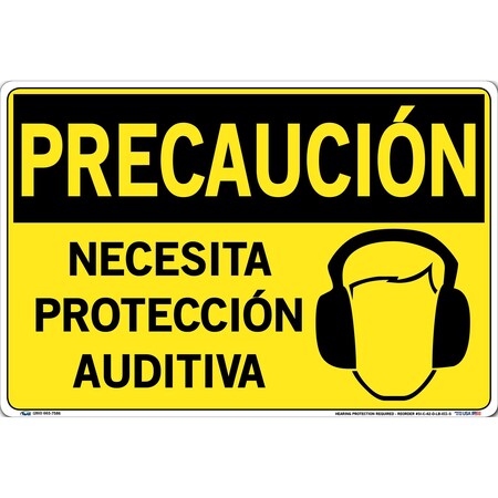 Vestil Vinyl Label Sign, 12-1/2" Height, 18-1/2" Width, Vinyl Label, Rectangle, Spanish SI-C-42-D-LB-011-S